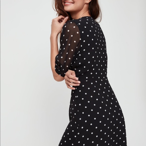 Aritzia | Dresses | Aritzia Wilfred Polka Dot Button Front Dress | Poshmark